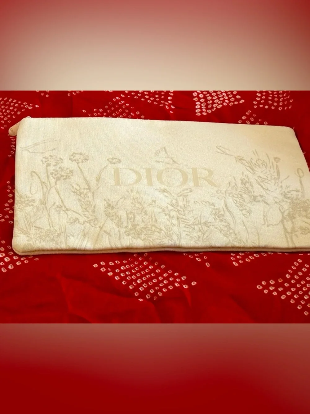 Dior Cream Embossed Floral Envelope Trousseau Bag - Picture 5 of 10